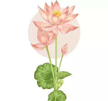 Pink flowers bathroom wall decal - TenStickers