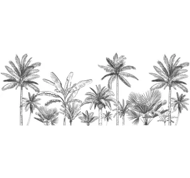 Tropical Plants Design Bathroom Wall Decor Sticker - TenStickers