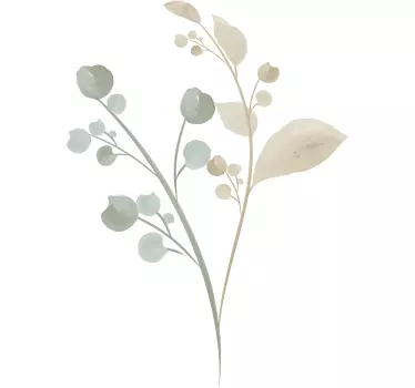 Watercolour Branches Design Bathroom Wall Decor Sticker - TenStickers