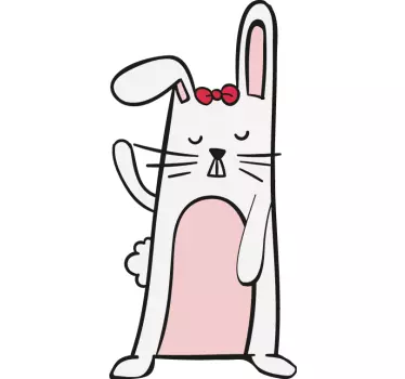 Adorable Bunny Figure door sticker - TenStickers
