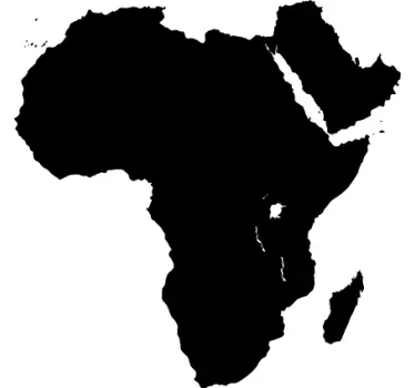 Africa Map Silhouette Wall Sticker - TenStickers