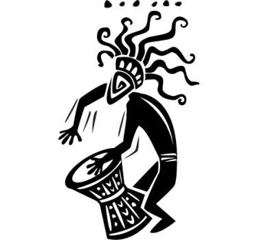 African Musician Wall Sticker - TenStickers
