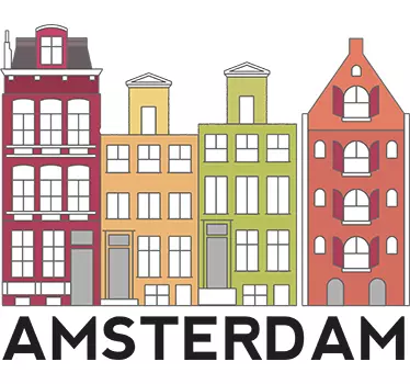 Amsterdam Buildings Wall Sticker - TenStickers