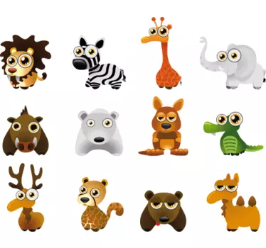 Animal Collection Kids Stickers - TenStickers