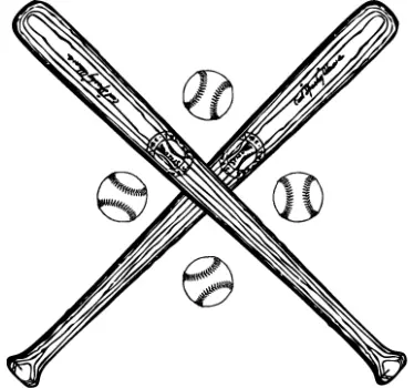 Baseball Bat and Balls Wall Sticker - TenStickers