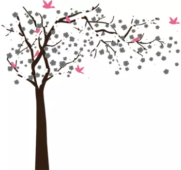 Blossom Birds Tree Wall Sticker - TenStickers