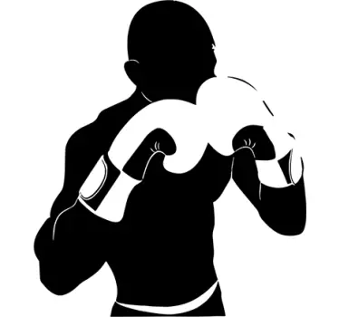 Boxer Silhouette Wall Sticker - TenStickers