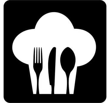 Chef Hat & Utensils Logo Sticker - TenStickers