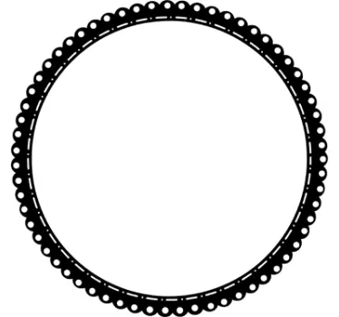 Circle outline ornamental mirror sticker - TenStickers