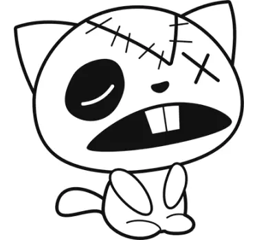 Cloth Cat Wall Sticker - TenStickers