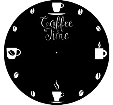 Coffee o'clock sticker clock - TenStickers