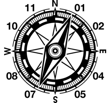 Compass Clock Sticker - TenStickers