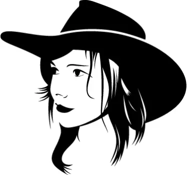 Cow Girl Wall Sticker - TenStickers