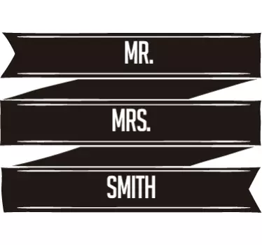Customisable Mr and Mrs Decorative Sticker - TenStickers