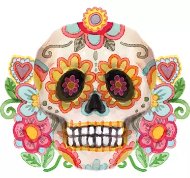 Day Of The Dead Skull Wall Sticker - TenStickers