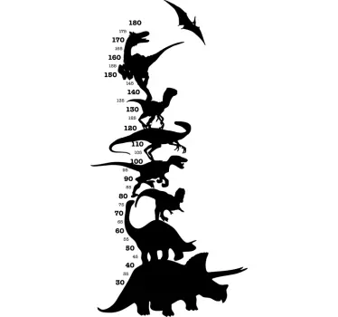 Dinosaur height chart decal - TenStickers