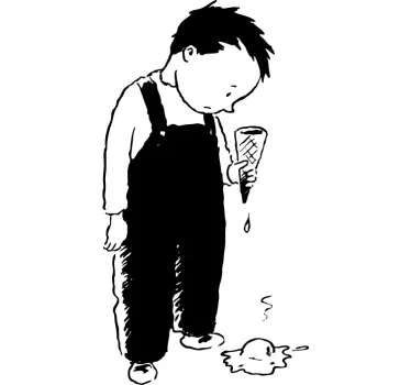 Disappointed Little Boy Wall Sticker - TenStickers