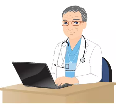 Doctor Laptop Wall Sticker - TenStickers
