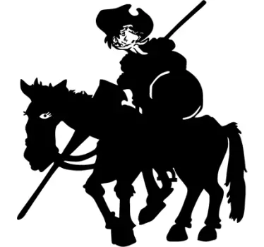 Don Quixote and Rocinante Silhouette Sticker - TenStickers