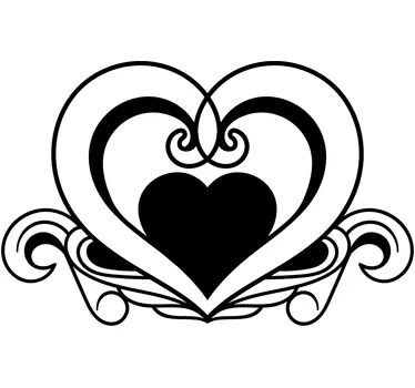 Elegant Heart Shape Decal - TenStickers