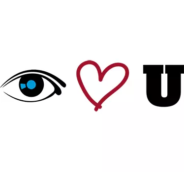 Eye Heart U Wall Sticker - TenStickers
