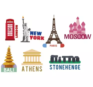 Famous places decal - TenStickers