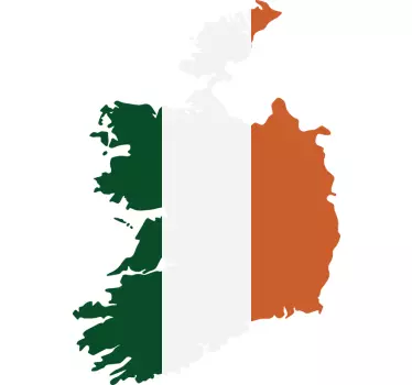 Flag Map of Ireland Wall Sticker - TenStickers