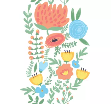 Floral Door Decal - TenStickers