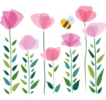 Flowers and Insects Kids Wall Mural - TenStickers