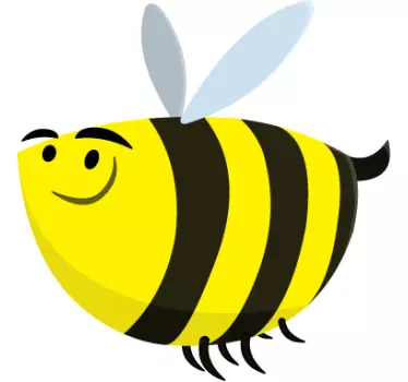 Funny Bee Wall Sticker - TenStickers