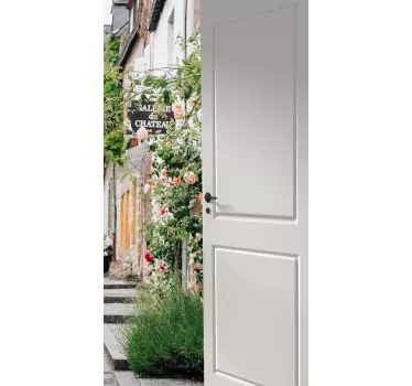 Garden view glass door sticker - TenStickers