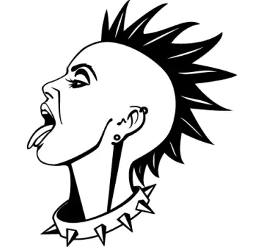 Girl Punk Wall Sticker - TenStickers