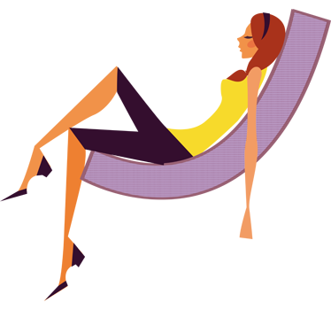 Girl Relaxing on Sofa Wall Sticker - TenStickers