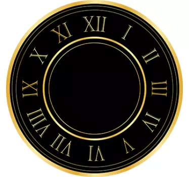 Gold Roman Numerals Clock Sticker - TenStickers