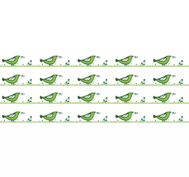 Green Birds Wall Borders Stickers - TenStickers