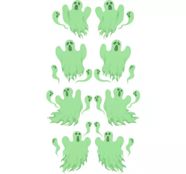 Green ghosts Home Wall Sticker - TenStickers