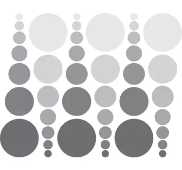 Pack of 42 Grey Circles Sticker - TenStickers