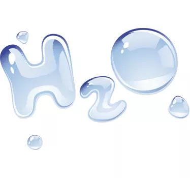 H2O Decorative Text Sticker - TenStickers