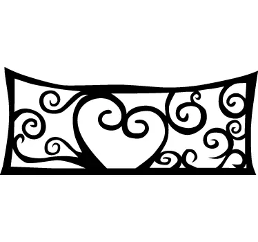 Heart Abstract Headboard Wall Decal - TenStickers