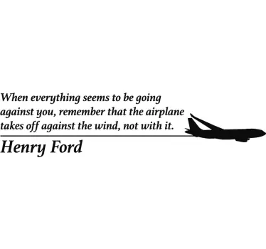 Henry Ford Airplane Wall Quote Sticker - TenStickers