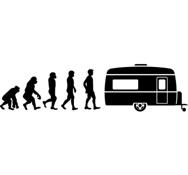 Human Evolution to Caravan Sticker - TenStickers