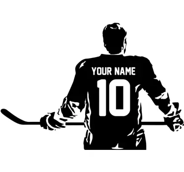 Ice Hockey Player Customisable Sticker - TenStickers