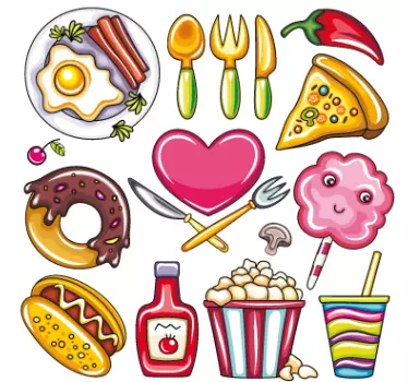 Illustrated Food Decal Collection - TenStickers
