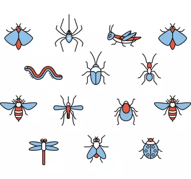 Insects Sheet Animal Wall Stickers - TenStickers