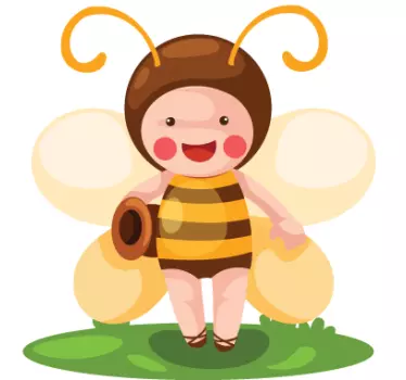 Kids Bee Costume Wall Sticker - TenStickers