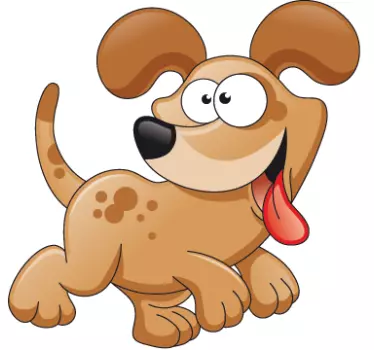 Kids comic cartoon wall dog sticker - TenStickers