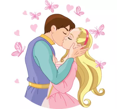 Kids Fairytale Kiss Wall Decal - TenStickers