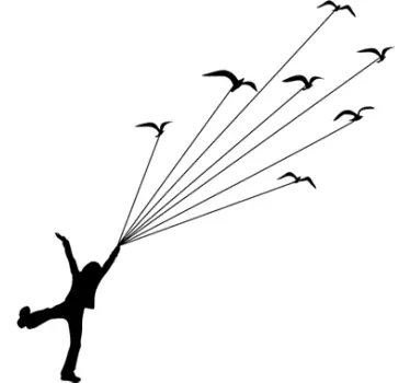 Kids Flying Birds Wall Sticker - TenStickers