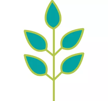 Kids Green Leaves Branch Wall Sticker - TenStickers