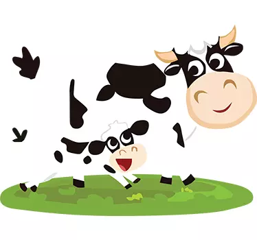 Kids Jolly Cows Wall Sticker - TenStickers